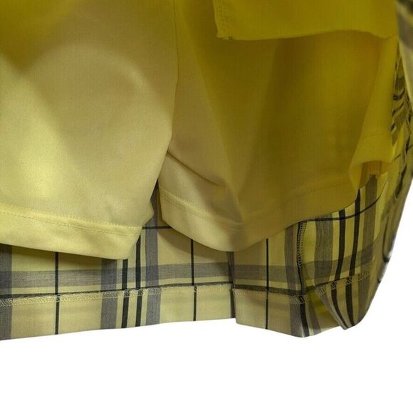 EP Pro Golf‎ Skort Skirt Womens 8 Yellow Plaid Pockets Lined Side Zip Pickleball - Picture 5 of 7